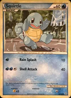 Squirtle 63/95 Common HGSS Unleashed Pokemon Lightly Played - Image 1