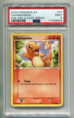 2004 POKEMON EX FIRE RED & LEAF GREEN CHARMANDER #57/112 COMMON NON-HOLO PSA 9 B - Image 1