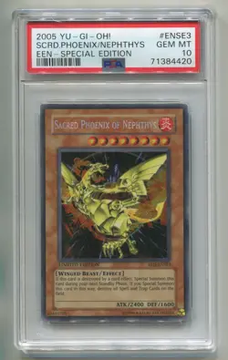2005 YU-GI-OH EEN SE SACRED PHOENIX OF NEPHTHYS EEN-ENSE3 HOLO PROMO PSA 10 B P1 - Image 1