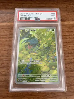 Pokemon TCG Bulbasaur 151 Illustration Rare Card 166/165 PSA 9 - Image 1