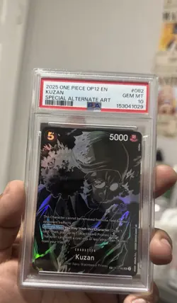 2025 ONE PIECE OP12-LEGACY OF THE MASTER KUZAN SPECIAL ALTERNATE ART PSA 10 - Image 1
