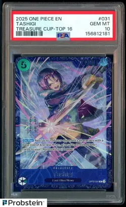 2025 One Piece EN Treasure Cup Top 16 #031 Tashigi PSA 10 GEM MINT - Image 1