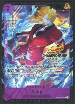 One Piece English OP09-065 Sanji Championship 25-26 Top 8 Prize Super Rare - Image 1