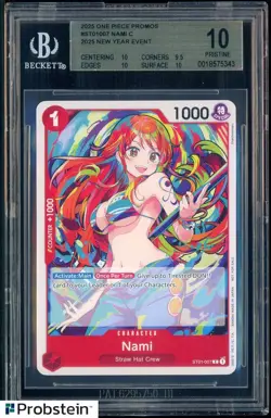 2025 One Piece Promos ST01007 Nami C 2025 New Year Event BGS 10 PRISTINE - Image 1