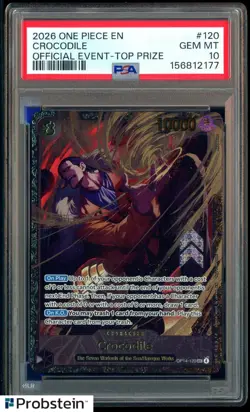 2026 One Piece EN Official Event Top Prize #120 Crocodile PSA 10 GEM MINT - Image 1