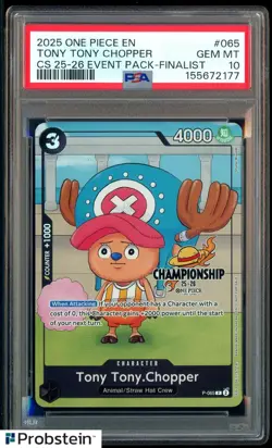 2025 One Piece EN CS 25-26 Event Pack Finalist #065 Tony Tony Chopper PSA 10 - Image 1
