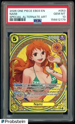 2026 One Piece EB03 Heroines Edition Special Alternate Art EN #053 Nami PSA 10 - Image 1