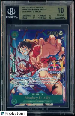2026 One Piece Promo PRB02-005 Silver Foil Stamp Monkey D Luffy BGS 10 PRISTINE - Image 1