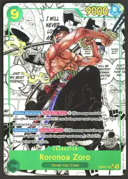2024 One Piece OP06 EN Manga Alternate Art #118 Roronoa Zoro - Image 1