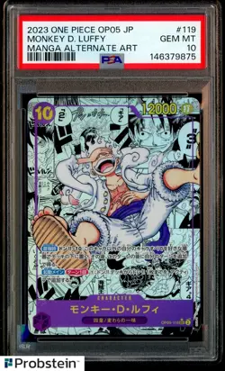 2023 One Piece Japanese OP05 Manga Alternate Art #119 Monkey D Luffy PSA 10 - Image 1