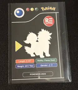 RARE FULL ART POKEMON POKEDEX BLACK CARD #059 ARCANINE LOW POP 🏆 🌟 - Image 2