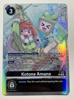 Digimon Card Game Kotone Amano Time Stranger Box Topper Promo P-224 NM - Image 1