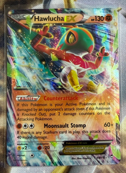 2014 Pokemon TCG XY Hawlucha EX Ultra Rare Furious Fists Card 64/111 LP - Image 1