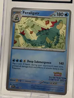 2025 Pokemon FERALIGATR Illustration Contest 24 Winner CGC 10 GEM MINT - Image 2