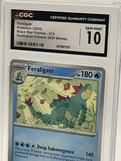 2025 Pokemon FERALIGATR Illustration Contest 24 Winner CGC 10 GEM MINT - Image 3