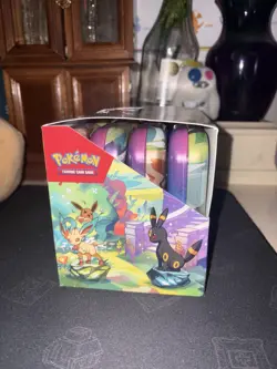 Pokemon Prismatic Evolutions Mini Tins Opened No Packs Full Set Of 8 with coins - Image 2