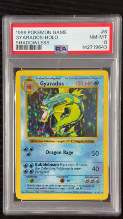 Pokemon TCG PSA 8 Gyarados Base Set Shadowless Holo Foil NM-MT - Free Returns! - Image 2