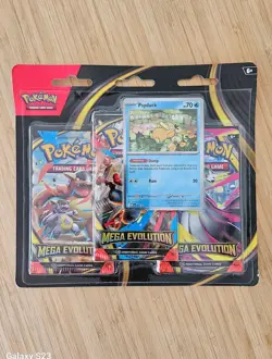 Pokemon TCG Mega Evolutions Three Booster Blister Psyduck With Swirl - Image 1