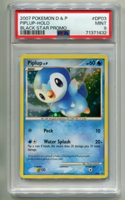 2007 POKEMON DIAMOND & PEARL PIPLUP LV. 9 #DP03 BLACK STAR HOLO PROMO PSA 9 A P1 - Image 1