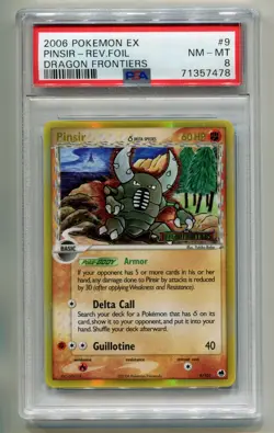 2006 POKEMON EX DRAGON FRONTIERS PINSIR 9/101 REVERSE STAMPED HOLO FOIL PSA 8 P1 - Image 1