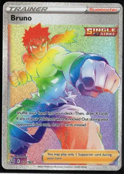 Bruno 172/163 Secret Rare Rainbow Holo Battle Styles Pokemon TCG NM - Image 1