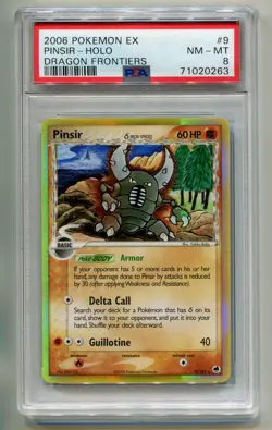 2006 POKEMON EX DRAGON FRONTIERS PINSIR #9/101 RARE HOLO FOIL PSA 8 P1 - Image 1