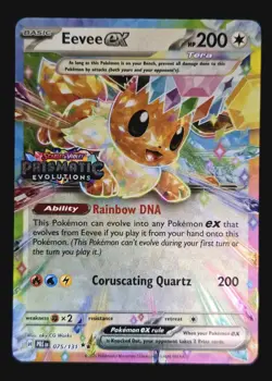 Pokemon Prismatic Evolutions Eevee EX 075/131 Stamped Promo NM - Image 1