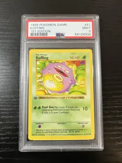 Pokemon PSA 9 1st Edition Shadowless Koffing 51/102 Base Set - Image 1