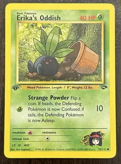 1st Edition Erika’s Oddish 70/132 - Gym Challenge - Image 1