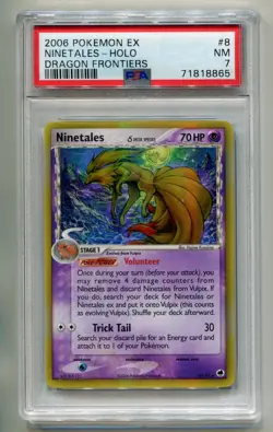 2006 POKEMON EX DRAGON FRONTIERS NINETALES #8/101 RARE HOLO FOIL PSA 7 P1 - Image 1