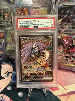 POKEMON RAGING BOLT EX SIR 166/131 SV PRISMATIC EVOLUTIONS PSA 10 GEM MT - Image 1