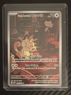 POKEMON TCG Destined Rivals TEAM ROCKET’S MEOWTH IR Illustration Rare 203/182 - Image 4