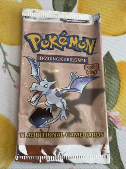 Pokemon TCG | EMPTY Fossil Booster Pack Wrapper | Lapras Art | Vintage WOTC 1999 - Image 1