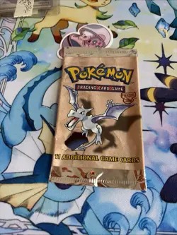 Pokemon TCG | EMPTY Fossil Booster Pack Wrapper | Lapras Art | Vintage WOTC 1999 - Image 3