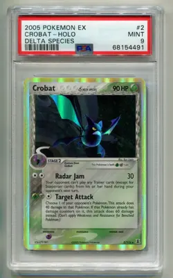 2005 POKEMON EX DELTA SPECIES CROBAT #2/113 RARE HOLO FOIL PSA 9 B P1 - Image 1