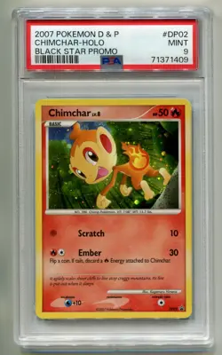 2007 POKEMON DIAMOND & PEARL CHIMCHAR LV.8 DP02 BLACK STAR PROMO HOLO PSA 9 A P1 - Image 1
