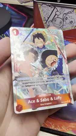One Piece OP13-007 Ace & Sabo & Luffy SR (Alternate Art) Carrying On His Will NM - Image 2