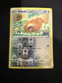 Pokemon Go Bidoof Reverse Holo Card Peelable Ditto, 059/078, Unpeeled, TCG - Image 1