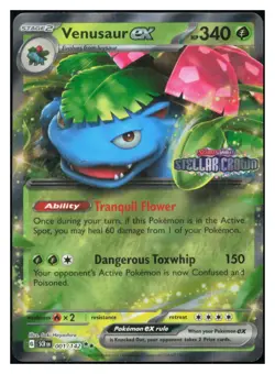 Venusaur ex (Stellar Crown Stamp) Holo Rare Cards & Products 001/142 NM M042 - Image 1