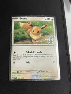 Eevee 133/165 Holiday Calendar 2025 Festive Stamp Promo Pokemon Card - Image 1