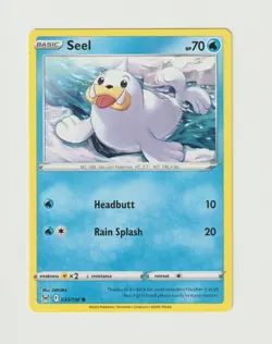 Seel Pokemon TCG SWSH11 Sword & Shield Lost Origin Card 033/196 - Image 1
