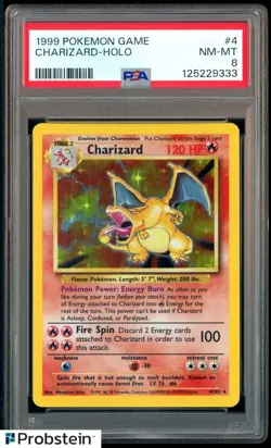 1999 Pokemon Game #4 Charizard Holo PSA 8 NM-MT - Image 1