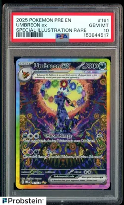 2025 Pokemon PRE EN Special Illustration Rare #161 Umbreon ex PSA 10 GEM MINT - Image 1