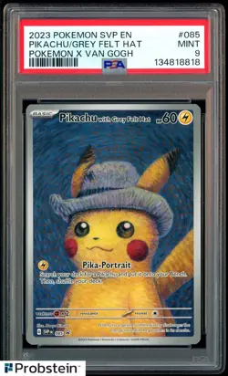 2023 Pokemon SVP EN Pokemon X Van Gogh #085 Pikachu with Grey Felt Hat PSA 9 - Image 1