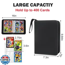 Trading Card Binder, 400 Pockets Double-Sided Card Storage Bag with Removable - Image 2