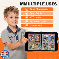 Trading Card Binder, 400 Pockets Double-Sided Card Storage Bag with Removable - Image 4