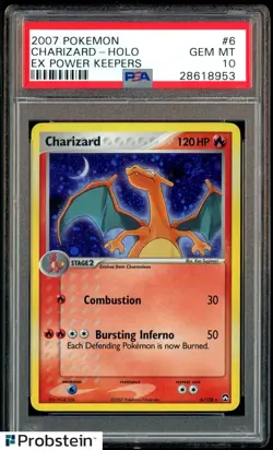 2007 Pokemon Ex Power Keepers #6 Charizard Holo PSA 10 GEM MINT - Image 1