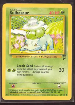 Pokemon BULBASAUR 67/130 - Base 2 - NEAR MINT/MINT - Image 1