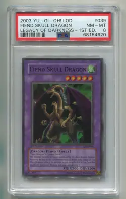 2003 YU-GI-OH LEGACY OF DARKNESS FIEND SKULL DRAGON LOD-039 1ST HOLO PSA 8 P1 - Image 1