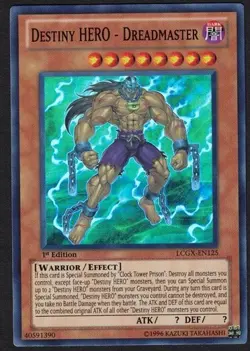 Yugioh Destiny HERO - Dreadmaster LCGX-EN125 Super Rare 1st Ed -LP - Image 1
